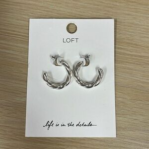 Silver Braided Hoop Earrings